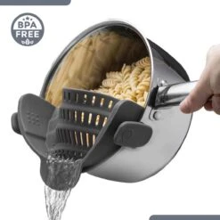 SensaHome- Siliconen Vergiet - Keuken Afgietdeksel - Afgiethulp - Siliconen - BPA Vrij - Grijs -Buiten Kamperen 1200x1200 1928