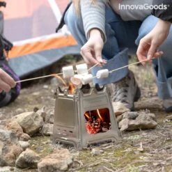 Innovagoods INKLAPBARE STALEN CAMPINGOVEN FLAMET - Camping Oven - Mini Oven - Camping Oventje - Oventje Camping - Mini Oven Vrijstaand - Mini Oventje -Buiten Kamperen 1200x1200 2029