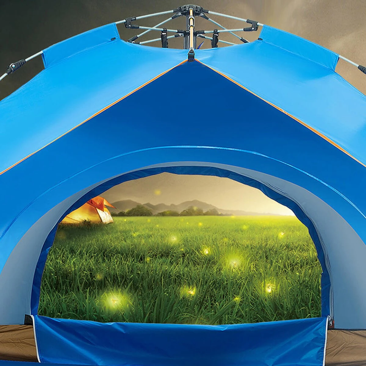 Fish Life Waterdichte Tent - Lichtgewicht Tent - Tent Voor 2-4 Personen - 200*200*140 Cm - Outdoor Camping Tent - Licht Blauw 5 Fish Life Waterdichte Tent - Lichtgewicht Tent - Tent Voor 2-4 Personen - 200*200*140 Cm - Outdoor Camping Tent - Licht Blauw - Afbeelding 3
