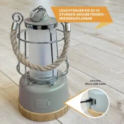Skandika Kiruna LED-Lamp – Tentlampen – Campinglampen – Buiten Lantaarn – Buitenverlichting – Buiten Lamp - Retro Outdoor Camping Lamp Met Powerbank, Traploos Dimbaar, Draadloos, Oplaadbare Batterij, USB, Warm En Koud Wit, 75h Lichtduur – Beige -Buiten Kamperen 1200x1200 2172