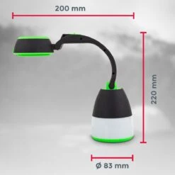 B.K.Licht - LED Kampeerlamp - Zaklamp - 3 In 1 Zaklantaarn Voor Kinderen - Tafellamp - Tentlamp - Opvouwbaar - Zwart Groen - 140 Lumen - IP20 -Buiten Kamperen 1200x1200 2183