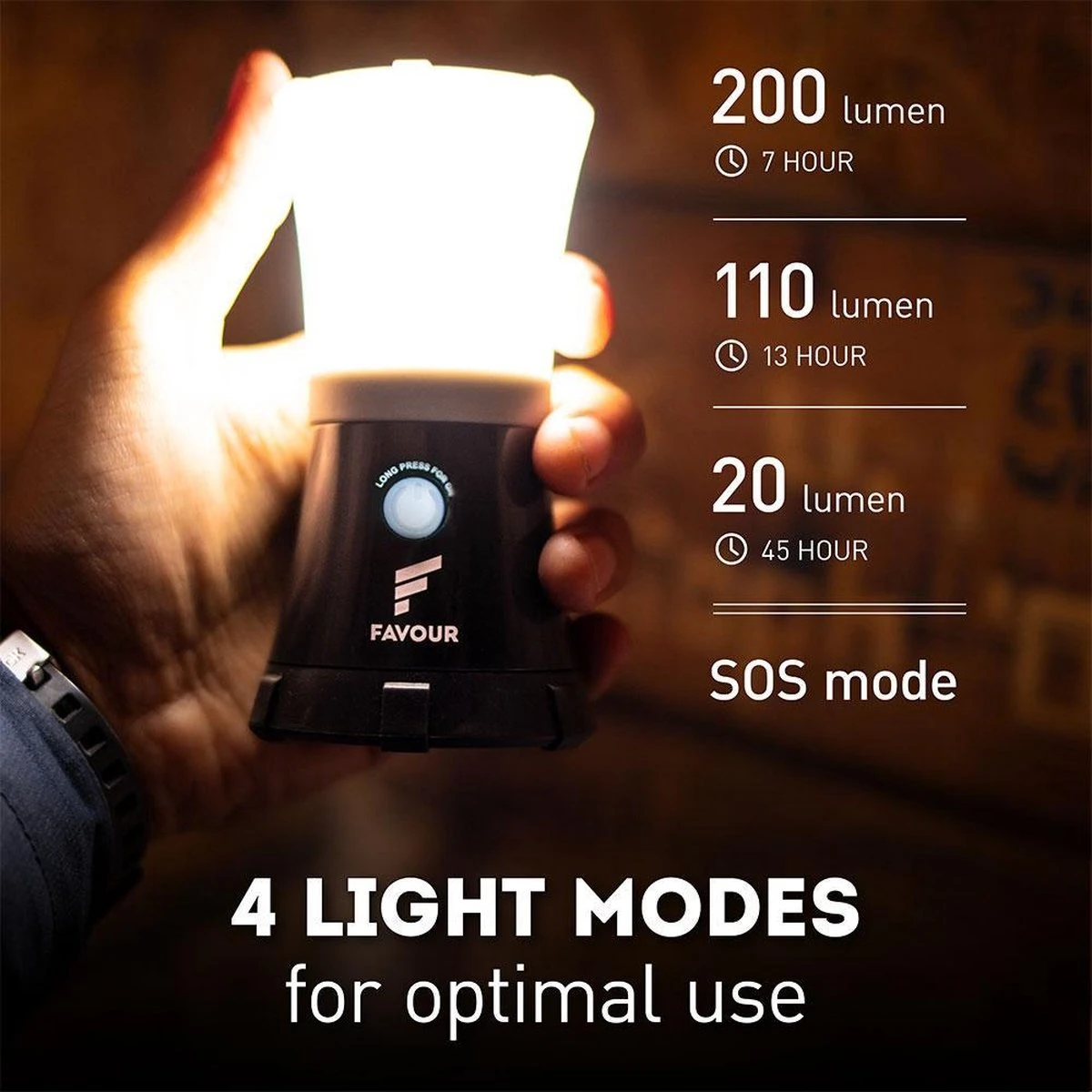 Favour L0717 Camping Lamp Oplaadbaar LED, 200 Lumen, IPX7 Waterdicht, Drijvend, Schokbestendig, Draagbare Kampeerlamp, Tentlamp, Vislamp, Geïntegreerde Oplaadbare Batterij 10 Favour L0717 Camping Lamp Oplaadbaar LED, 200 Lumen, IPX7 Waterdicht, Drijvend, Schokbestendig, Draagbare Kampeerlamp, Tentlamp, Vislamp, Geïntegreerde Oplaadbare Batterij - Afbeelding 8