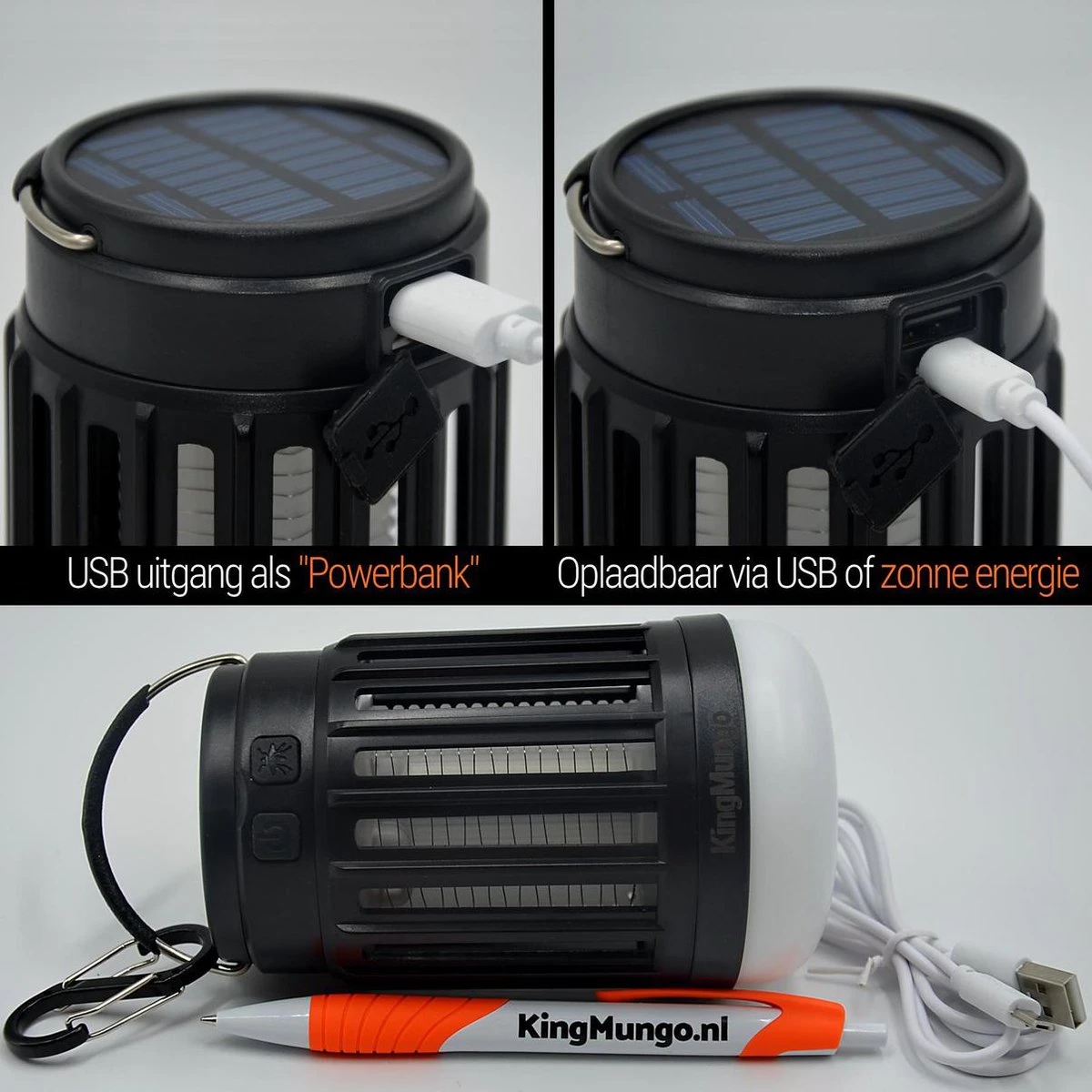 Anti Muggenlamp LED Camping Lamp | Thuis Muggen Vanger Lamp Oplaadbaar | King Mungo 5 Anti Muggenlamp LED Camping Lamp | Thuis Muggen Vanger Lamp Oplaadbaar | King Mungo - Afbeelding 3