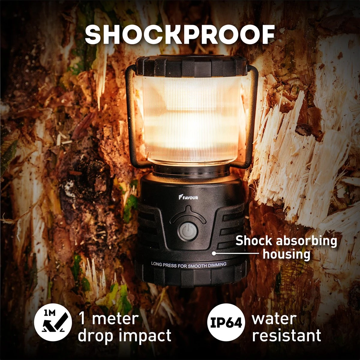 Favour L0434 Camping Lamp LED, 1105 Lumen, IP64, Waterdicht, Draagbare Kampeerlamp, Tentlamp, Schokbestendig, 4 Verschillende Lichtmodi Inclusief Kaarslicht-modus, Afneembaar Deksel & Compact Formaat 11 Favour L0434 Camping Lamp LED, 1105 Lumen, IP64, Waterdicht, Draagbare Kampeerlamp, Tentlamp, Schokbestendig, 4 Verschillende Lichtmodi Inclusief Kaarslicht-modus, Afneembaar Deksel & Compact Formaat - Afbeelding 9