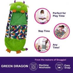 Draak Slaapzak -160 Cms | Kinderslaapzak | Slaapzak Junior | Nappers | Children Sleeping Bag | Kinderen Slaapzak | Super Soft 2 In 1 Fun Pillow &Sleepy For Boys | Draak Slaapzak | Zachte Slaapzak | Knuffel Slaapzak | 2 In 1 Slaapzak | Kinderen -Buiten Kamperen 1200x1200 240