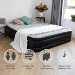 BluMill Luchtbed - 2-persoons - Ingebouwde Pomp - 203x152x36 Cm - Duurzame Keuze -Buiten Kamperen 1200x1200 386