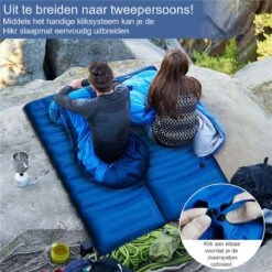 Hikr® Slaapmat 10cm+ Dikte - Comfortabel Luchtmatras - Zelfopblazend Met De Voet - TPU+40D Nylon - Slaapmatje Eenpersoons En Uit Te Breiden Tot Tweepersoons - Slaapmat Met Ingebouwde Pomp -Buiten Kamperen 1200x1200 397