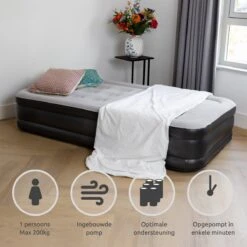 BluMill Eenpersoons Luchtbed - Met Ingebouwde Pomp - Luchtbed Zelfopblazend - Incl. Draagtas - 191x99x36 Cm -Buiten Kamperen 1200x1200 408