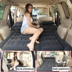 Merkloos Auto Luchtbed - Multifunctioneel - Achterbank - 2 Persoons - Opblaasbaar Bed - Luchtmatras - Reizen - Vakantie - Kamperen - Inclusief Elektrische Pomp - Zwart -Buiten Kamperen 1200x1200 492