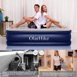 OlarHike Queen Size Luchtmatras Met Geïntegreerde Elektrische Pomp, Zelfopblazend Luchtbed, Voor 2 Personen, Premium Gastenbed, Opblaasbaar Matras Voor Camping Of Thuisgebruik, 203 X 152 X 46 Cm -Buiten Kamperen 1200x1200 496
