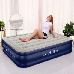 OlarHike Queen Size Luchtmatras Met Geïntegreerde Elektrische Pomp, Zelfopblazend Luchtbed, Voor 2 Personen, Premium Gastenbed, Opblaasbaar Matras Voor Camping Of Thuisgebruik, 203 X 152 X 46 Cm -Buiten Kamperen 1200x1200 497