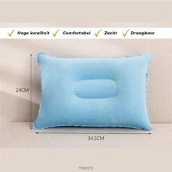 Reiskussen - Opblaasbaar Kampeer Kussen – Hippyfy – Strand Kussen - Zachte Lounge Kussen - Festival Kussen – Picknick Kussen - Vliegtuig Kussen – Hoofdkussentje - Kamperen – Op Reis – Opblaasbare Kussentje – Donker Roze -Buiten Kamperen 1200x1200 610