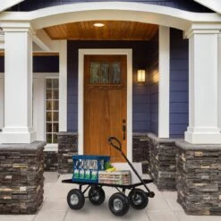 Relaxdays Bolderkar Tuin - Platte Tuinwagen - Luchtbanden - 200 Kg - Transportkar - Staal -Buiten Kamperen 1200x1200 645