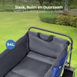 LifeGoods Bolderkar - Opvouwbaar - Tot 80KG - 94L - Wasbaar Polyester - 98x45cm - Blauw/Grijs -Buiten Kamperen 1200x1200 657