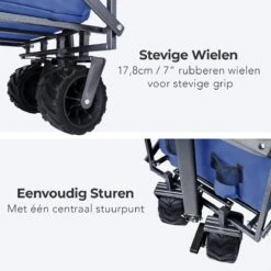 LifeGoods Bolderkar - Opvouwbaar - Tot 80KG - 94L - Wasbaar Polyester - 98x45cm - Blauw/Grijs -Buiten Kamperen 1200x1200 658