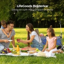 LifeGoods Bolderkar - Opvouwbaar - Tot 80KG - 94L - Wasbaar Polyester - 98x45cm - Blauw/Grijs -Buiten Kamperen 1200x1200 659