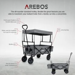 AREBOS Handwagen Vouwbare Dak Handwagen Vouwbare Trolley Uitrustingswagen Grijs 20 AREBOS Handwagen Vouwbare Dak Handwagen Vouwbare Trolley Uitrustingswagen Grijs -Buiten Kamperen 1200x1200 670
