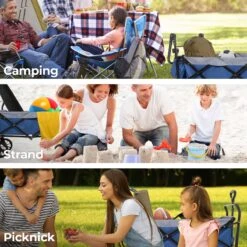 LifeGoods Bolderkar - Opvouwbaar - Tot 120KG - 103L - Extra Draagtas En Duwstang - Wasbaar Polyester - 98x45cm - Blauw/Grijs -Buiten Kamperen 1200x1200 695