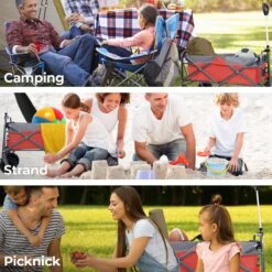 LifeGoods Bolderkar - Opvouwbaar - Tot 80KG - 94L - Wasbaar Polyester - 98x45cm - Rood/Grijs -Buiten Kamperen 1200x1200 715