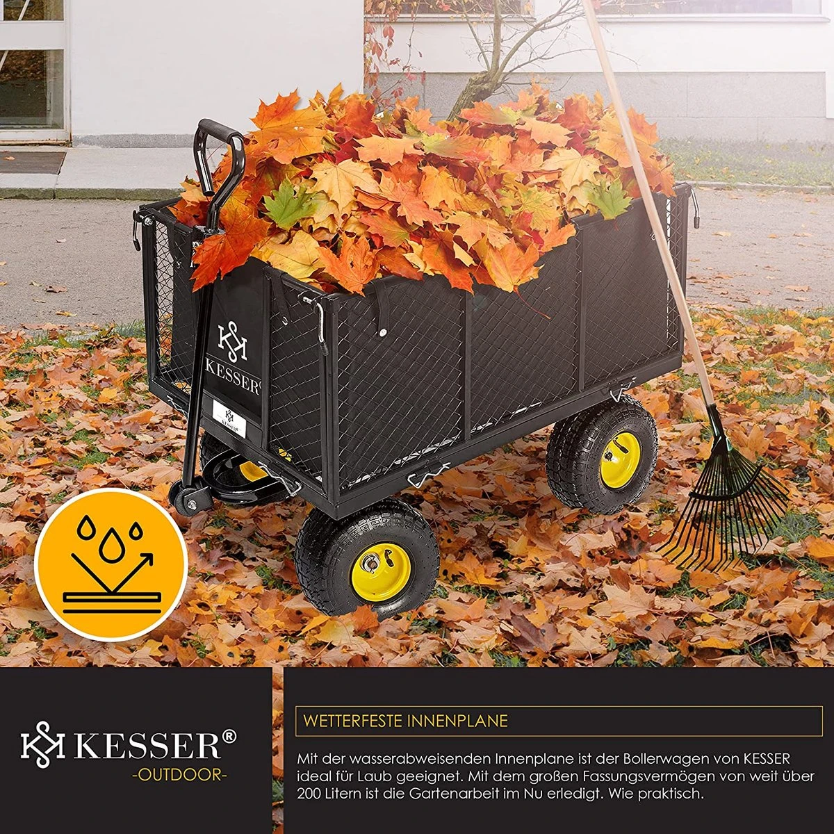 Exxen KESSER® Bolderkar, 550 Kg Belastbaar, Tuinwagen, Transportwagen, Tuinwagen, Uitneembaar Zeil, Gereedschapswagen, Handwagen, Veelzijdig Inzetbaar, Zwart 10 Exxen KESSER® Bolderkar, 550 Kg Belastbaar, Tuinwagen, Transportwagen, Tuinwagen, Uitneembaar Zeil, Gereedschapswagen, Handwagen, Veelzijdig Inzetbaar, Zwart - Afbeelding 8