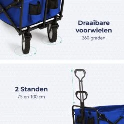 LifeGoods Bolderkar - Opvouwbaar - Draaibare Wielen - 2 Standen - 70KG Draagkracht - Blauw 14 LifeGoods Bolderkar - Opvouwbaar - Draaibare Wielen - 2 Standen - 70KG Draagkracht - Blauw -Buiten Kamperen 1200x1200 752