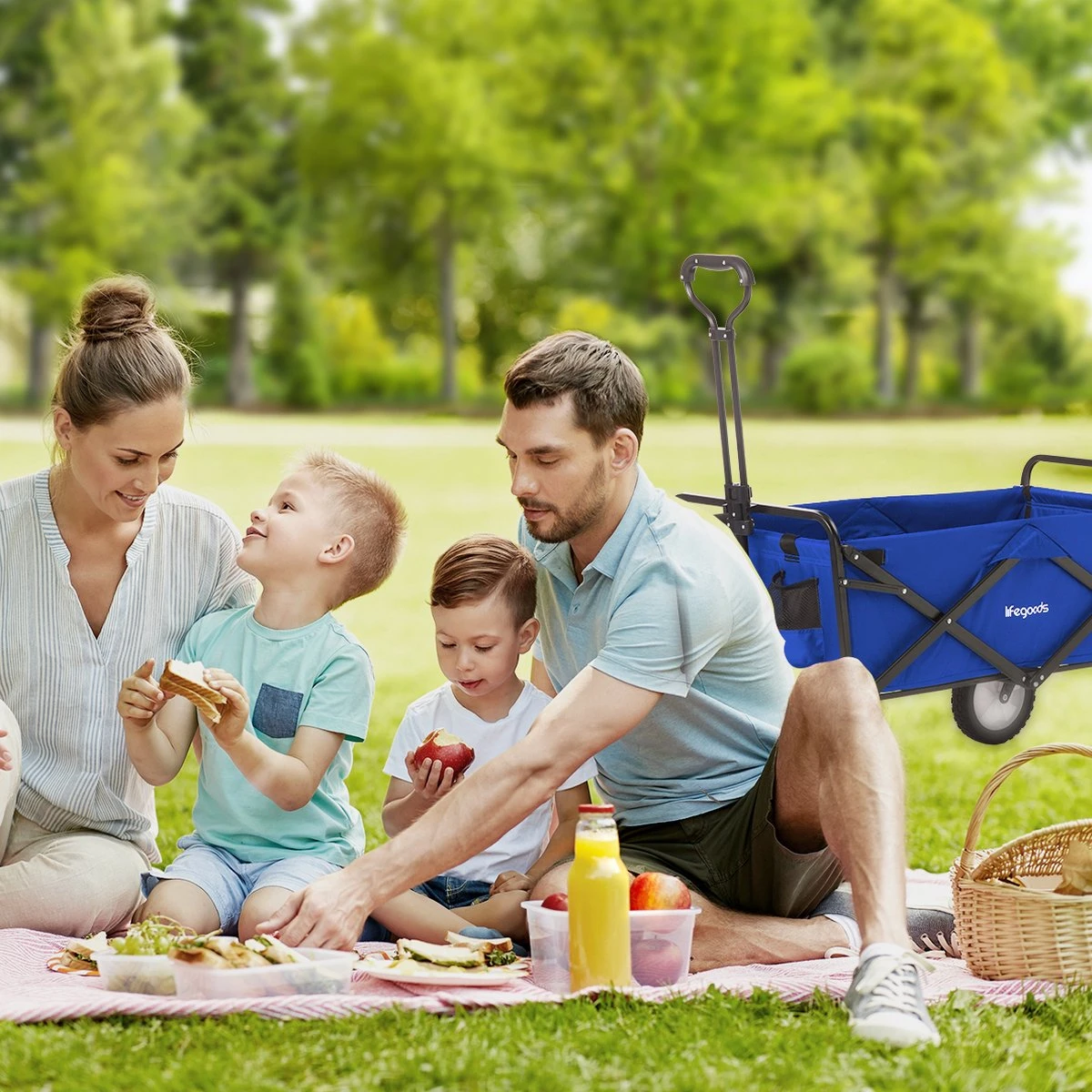 LifeGoods Bolderkar - Opvouwbaar - Draaibare Wielen - 2 Standen - 70KG Draagkracht - Blauw 8 LifeGoods Bolderkar - Opvouwbaar - Draaibare Wielen - 2 Standen - 70KG Draagkracht - Blauw - Afbeelding 6