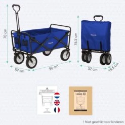 LifeGoods Bolderkar - Opvouwbaar - Draaibare Wielen - 2 Standen - 70KG Draagkracht - Blauw 19 LifeGoods Bolderkar - Opvouwbaar - Draaibare Wielen - 2 Standen - 70KG Draagkracht - Blauw -Buiten Kamperen 1200x1200 757