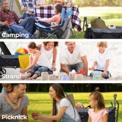 LifeGoods Bolderkar - Opvouwbaar - Tot 120KG - 103L - Extra Draagtas En Duwstang - Wasbaar Polyester - 98x45cm - Zwart/Grijs -Buiten Kamperen 1200x1200 778