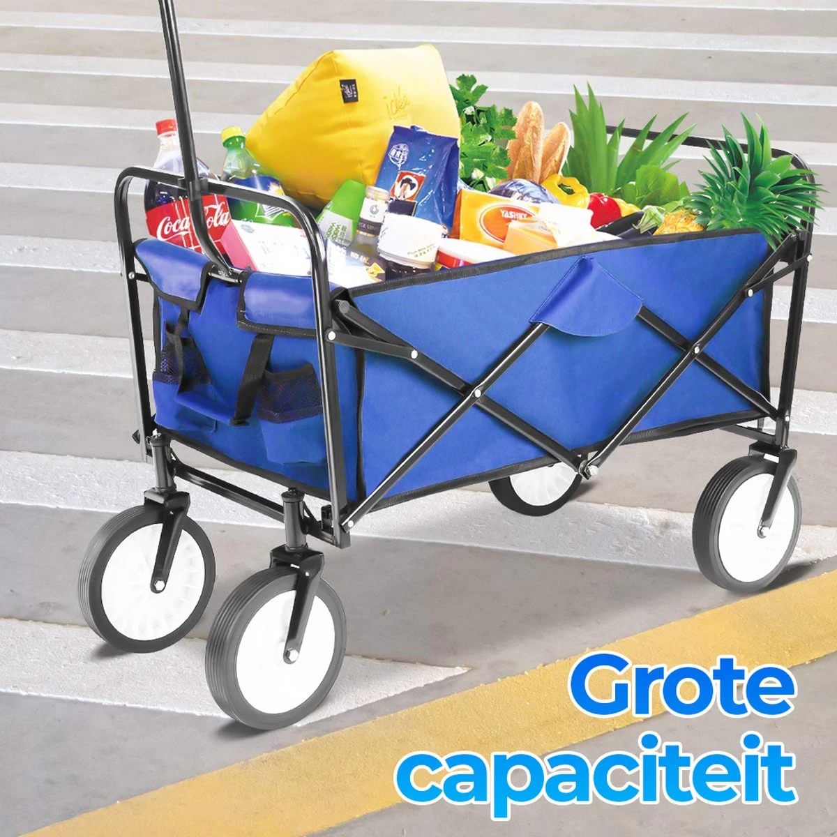 Merkloos Bolderkar - Bolderkar Opvouwbaar - Bolderwagen - Bolderwagen Opvouwbaar - Blauw 7 Merkloos Bolderkar - Bolderkar Opvouwbaar - Bolderwagen - Bolderwagen Opvouwbaar - Blauw - Afbeelding 5