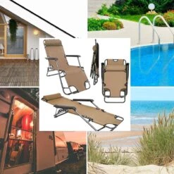 Ligstoel Opvouwbaar 155x60cm - Lichte Ligbed Relaxstoel Tuinstoel Campingstoel Strandstoel -Buiten Kamperen 1200x1200 860