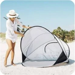 Deryan Luxe Pop Up Strandtent XXL - Anti-UV 50+ - Zilver -Buiten Kamperen 1200x1200 88