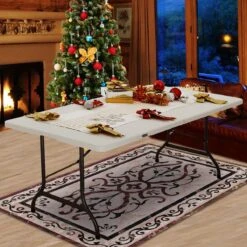 Casaria Tuintafel Opvouwbaar – Met Draaggreep 220x70 Cm – Wit -Buiten Kamperen 1200x1200 919