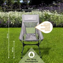 Skandika Campingstoel Compact SET – Campingstoelen – Campingstoel Tot 150 Kg Belastbaar - Kampeerstoel, Visstoel, Kleine Pakmaat, Opvouwbaar, Stabiel, Licht, Comfortabel Gepolsterd – Draagtas Meegeleverd – Vouwstoel – Kampeermeubelen – Grijs -Buiten Kamperen 1200x1200 942