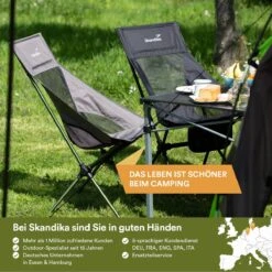Skandika Campingstoel Compact SET – Campingstoelen – Campingstoel Tot 150 Kg Belastbaar - Kampeerstoel, Visstoel, Kleine Pakmaat, Opvouwbaar, Stabiel, Licht, Comfortabel Gepolsterd – Draagtas Meegeleverd – Vouwstoel – Kampeermeubelen – Grijs -Buiten Kamperen 1200x1200 943