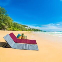 Strandmat Opvouwbaar Met Schouderband - Strandstoel Grijs 145x47x52 -Buiten Kamperen 1200x1200 958