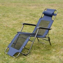 Ligstoel 180x60cm - Opvouwbaar Campingstoel Ligbed Strandstoel Tuinstoel Vouwligstoel Blauw -Buiten Kamperen 1200x1200 992