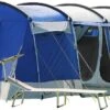Skandika Montana 8 Tent – Tunneltenten – 8 Persoons Tent – Campingtent – 200 Cm Stahoogte – 2-4 Slaapcabines - Muggengaas – Familietent – 4 Ingangen – 700 X 310 X 200 Cm (L X B X H) - 5000 Mm Waterkolom – Outdoor, Camping – Kamperen – Blauw -Buiten Kamperen 1200x444