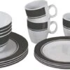 Bo-Camp - Servies - Classic - 16-Delig - Wit/Grijs 2 Bo-Camp - Servies - Classic - 16-Delig - Wit/Grijs -Buiten Kamperen 1200x478 3
