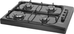Buiten Kamperen 30 Zilan - Vrijstaande Gaskookplaat - 4 Branders - Gaskooktoestel 4 Pits - Zwart - Roestbestendig