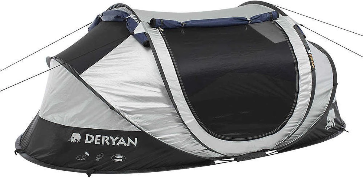Deryan Cocoon Pop Up Tent - Slaapzak - Luchtbed - Luchtpomp - 4 Persoons - Zilver 15 Deryan Cocoon Pop Up Tent - Slaapzak - Luchtbed - Luchtpomp - 4 Persoons - Zilver - Afbeelding 14