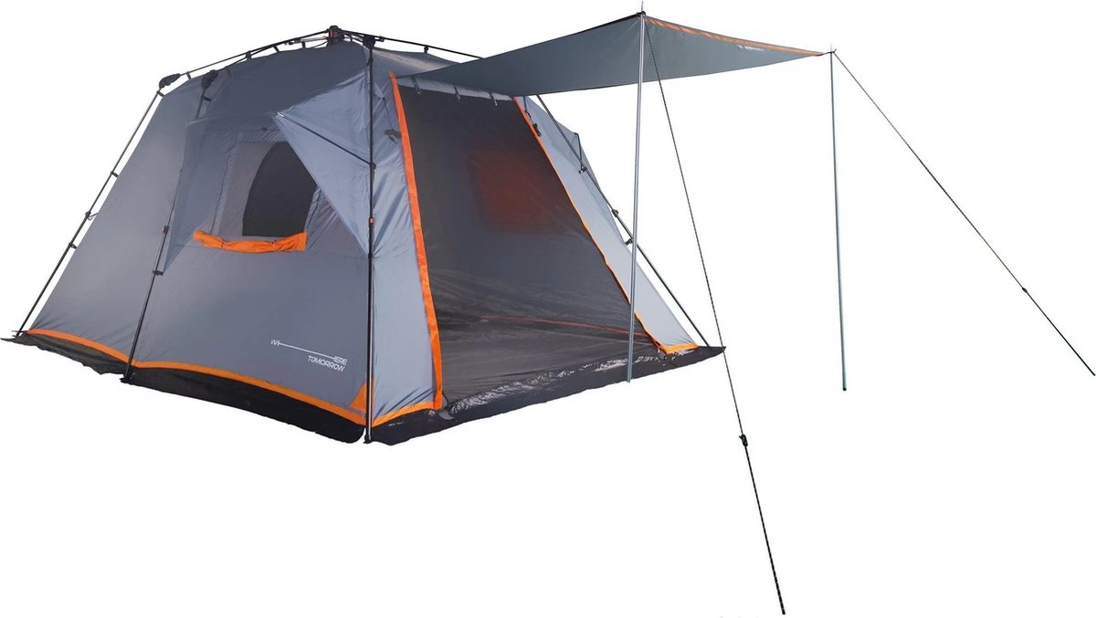 Where Tomorrow Gezinstent Met Zonnendak 300X395X200 Cm- Grijs - 5 Persoons 4 Where Tomorrow Gezinstent Met Zonnendak 300X395X200 Cm- Grijs - 5 Persoons - Afbeelding 2