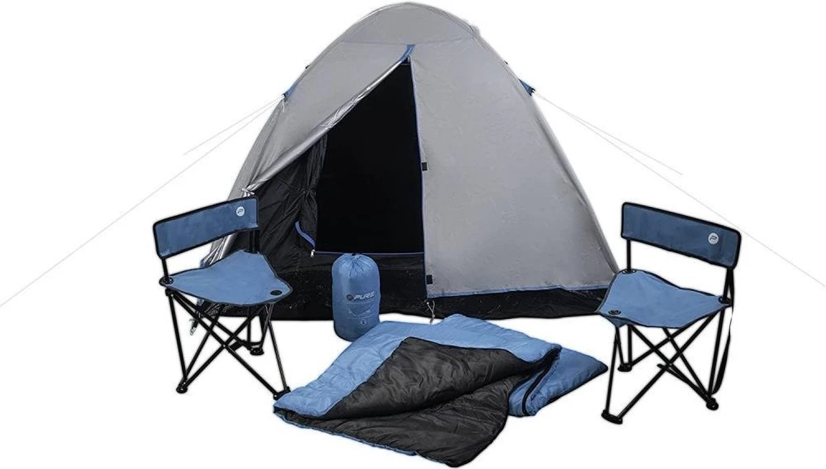 MaxxSport Camping Set - 2 Persoons - Tent + Slaapzakken + Campingstoelen - 200x190x120cm 3 MaxxSport Camping Set - 2 Persoons - Tent + Slaapzakken + Campingstoelen - 200x190x120cm