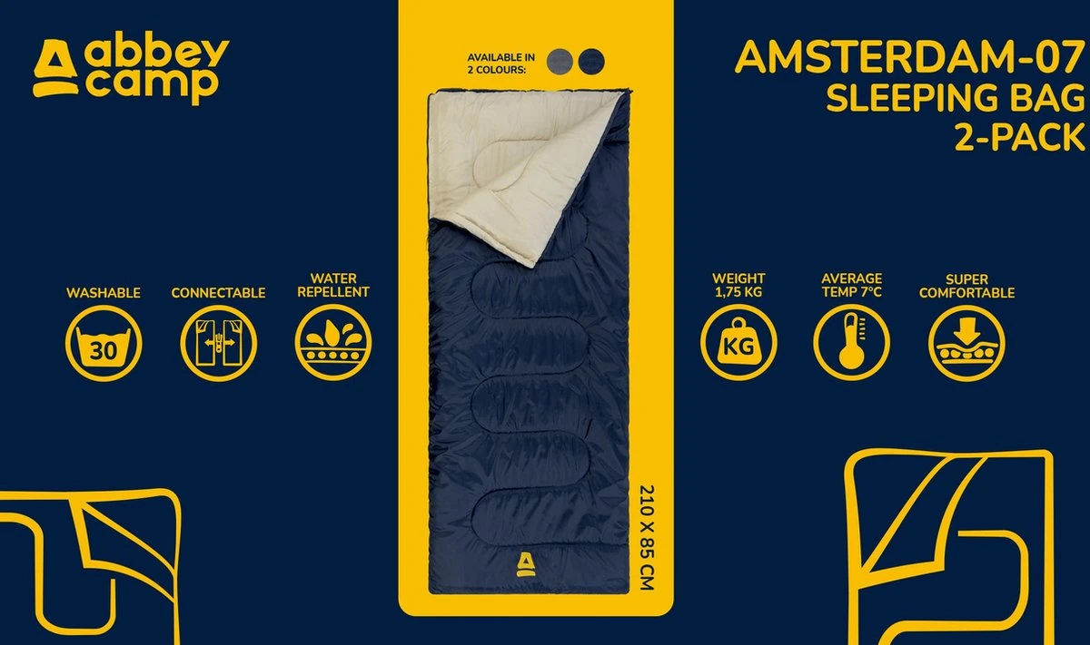 Abbey Camp Slaapzak Amsterdam - 2-pack - Dekenmodel - 210 X 85 Cm - Grijs 8 Abbey Camp Slaapzak Amsterdam - 2-pack - Dekenmodel - 210 X 85 Cm - Grijs - Afbeelding 6