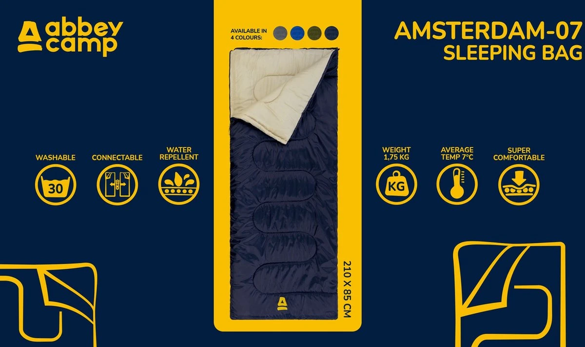 Abbey Camp Slaapzak Amsterdam-07 - Dekenmodel - 210 X 85 Cm - Grijs 10 Abbey Camp Slaapzak Amsterdam-07 - Dekenmodel - 210 X 85 Cm - Grijs - Afbeelding 8