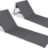 Set Van 2 Strandmatten Met Verstelbare Rugleuning - Gevuld Met Comfortschuim, Ultralicht En Opvouwbaar Om Ruimte Te Besparen – Grijs -Buiten Kamperen 1200x718 3