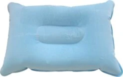 Reiskussen - Kampeer Kussen – Strand Kussen - Festival Kussen – Picknick Kussen - Vliegtuig Kussen – Hoofdkussentje - Kamperen – Op Reis – Opblaasbare Kussentje – Licht Blauw