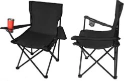 Campingstoel Vouwstoel Visstoel - Zwart - Draaggewicht 100kg -Buiten Kamperen 1200x783 2