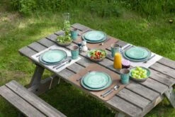 Bo-Camp Servies Halo - 12 Delig Melamine - Aqua -Buiten Kamperen 1200x800 249