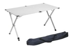 Campart Campingtafel XL TA-0806 - Opvouwbaar, Lichtgewicht En Met Verstelbare Poten - Kampeertafel Inklapbaar Inclusief Opbergtas - 140 X 80 X 70 Cm - Wit -Buiten Kamperen 1200x802 6