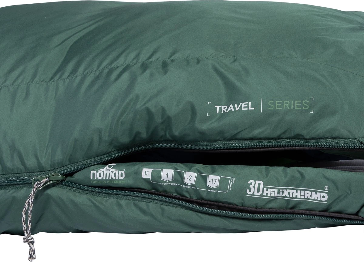 NOMAD® Triple-S Premium Plus Slaapzak (Links) | 220x80cm Groen | Lichtgewicht & Kwalitatief | Slaapzak | Incl Hoes 8 NOMAD® Triple-S Premium Plus Slaapzak (Links) | 220x80cm Groen | Lichtgewicht & Kwalitatief | Slaapzak | Incl Hoes - Afbeelding 6